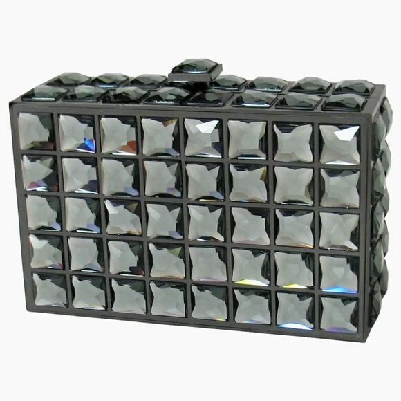 Source Unknown Handbags - CRYSTAL METAL CLUTCH EVENING BAG y3k